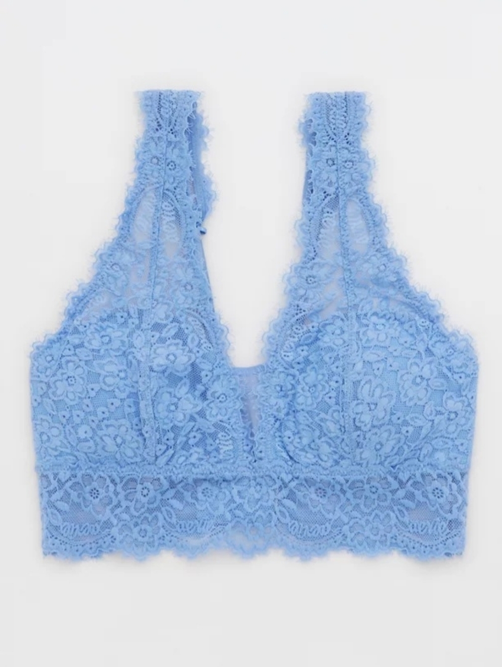 AERIE💙 Eyelash Lace Padded Plunge Bralette SIZE XL/DD - Picture 4 of 9
